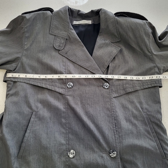 Vintage 80s Designer Irving Posluns Trench Coat - Picture 12 of 15